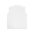 Custom Unisex Plain Raw Hem White Sleeveless T-Shirts