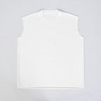 Custom Unisex Plain Raw Hem White Sleeveless T-Shirts