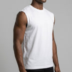 Custom Unisex Plain Raw Hem White Sleeveless T-Shirts