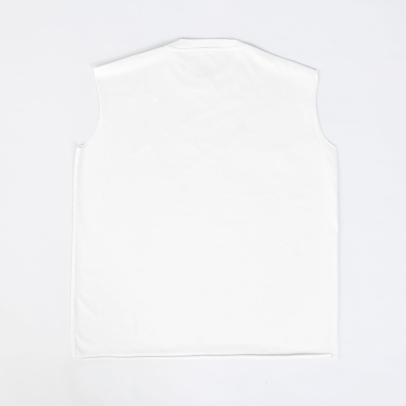 Custom Unisex Plain Raw Hem White Sleeveless T-Shirts