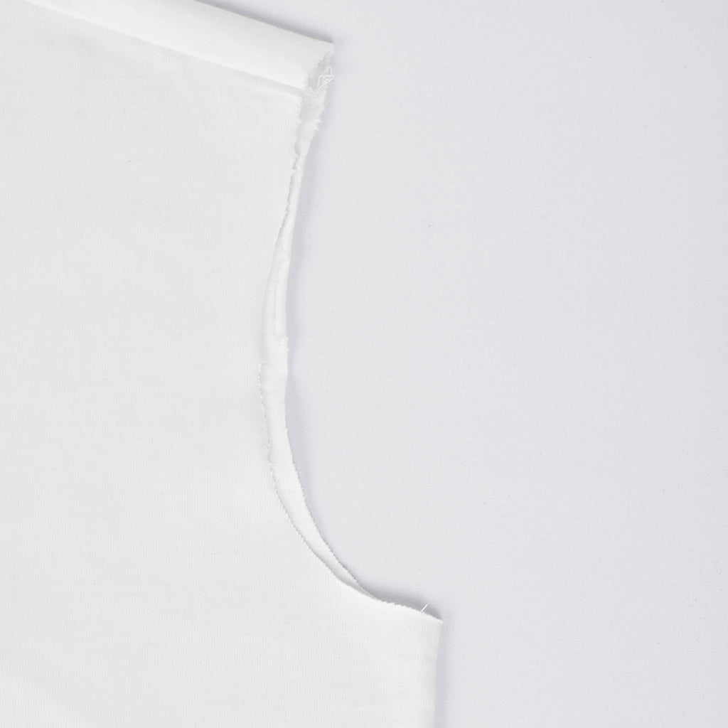 Custom Unisex Plain Raw Hem White Sleeveless T-Shirts
