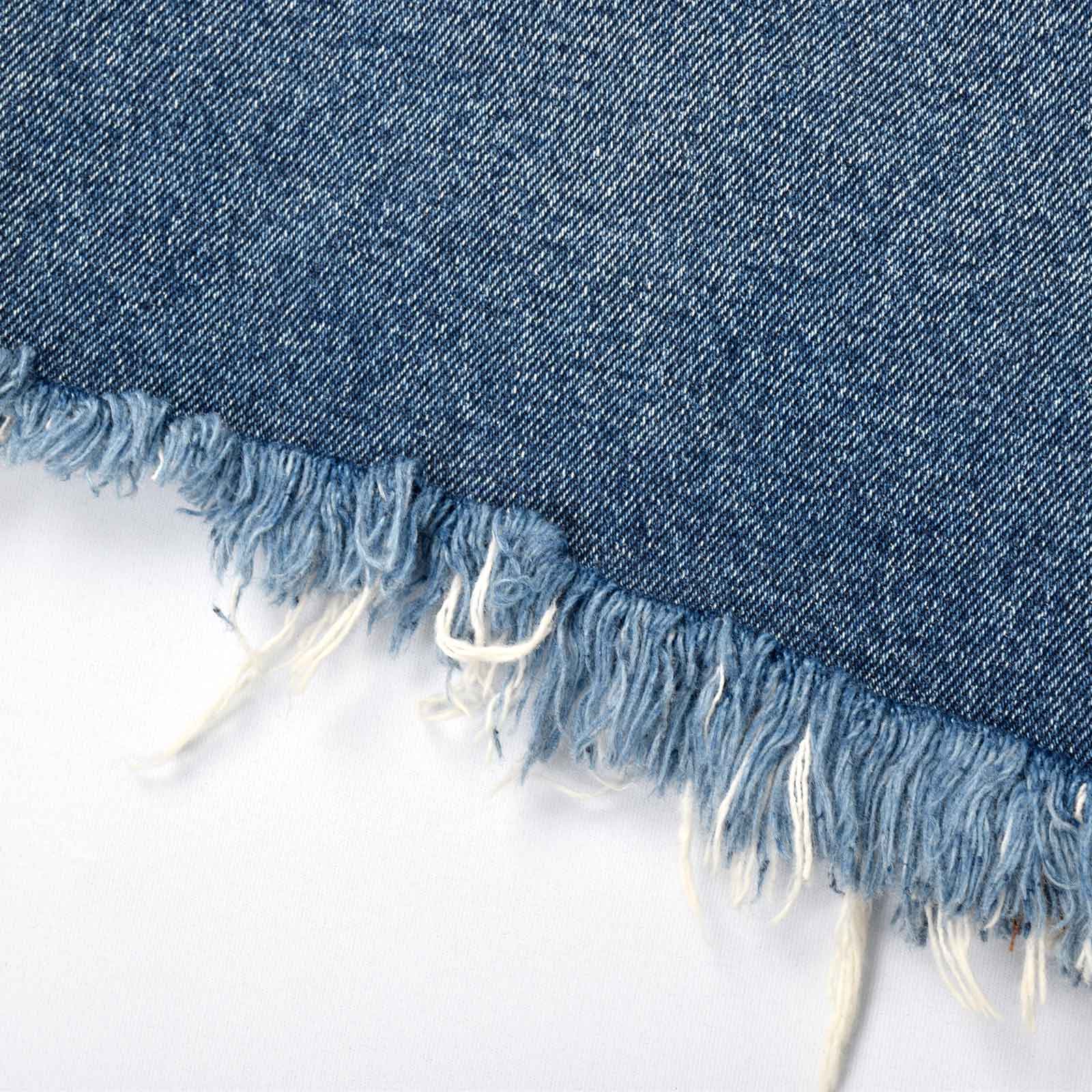 Custom Women's Casual A Line Mini Denim Skirt With Distressed