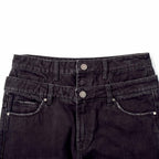 Custom Men's Black Double Layer Double Pocket Baggy Jeans
