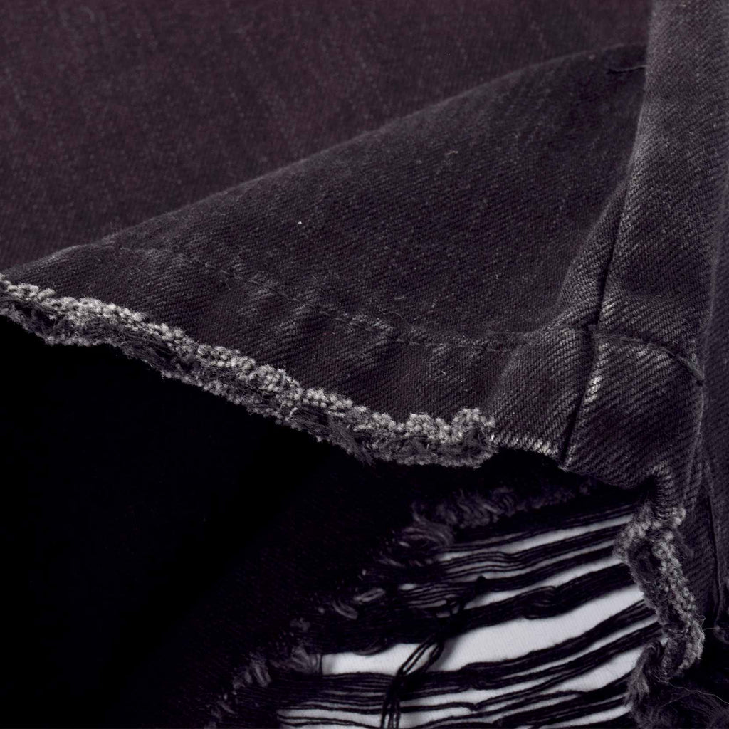 Custom Men's Black Double Layer Double Pocket Baggy Jeans