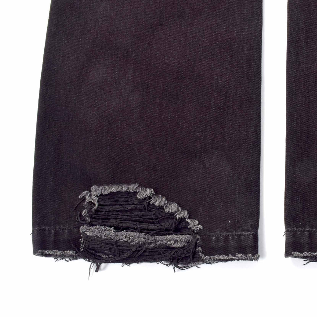 Custom Men's Black Double Layer Double Pocket Baggy Jeans