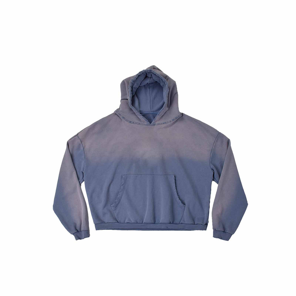 Custom Men's Sun Faded Cropped Boxy Oversize Hoodie Vintage Washed