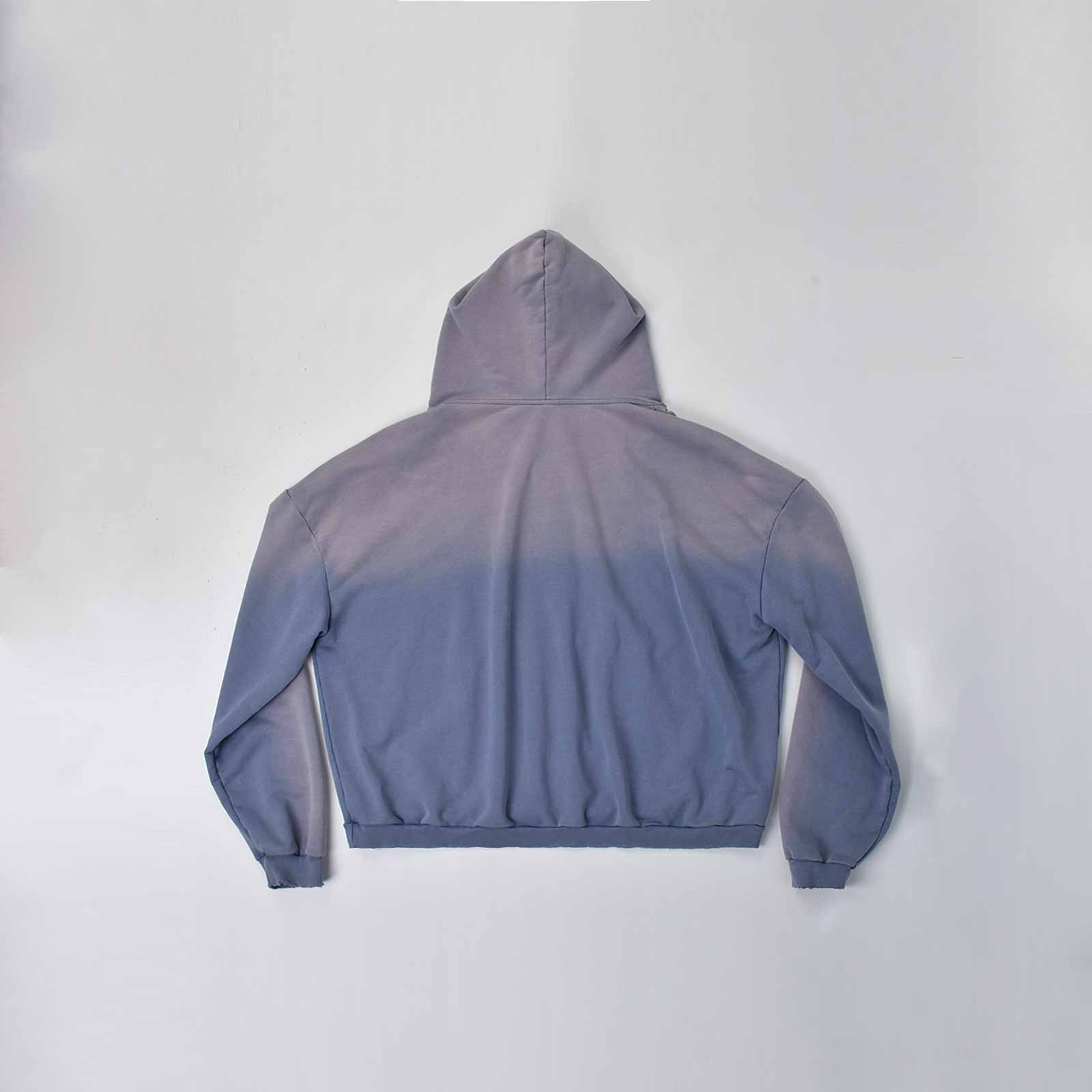 Custom Men's Sun Faded Cropped Boxy Oversize Hoodie Vintage Washed