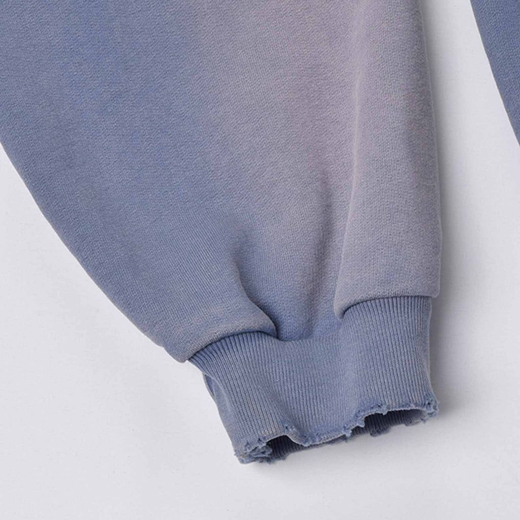 Custom Men's Sun Faded Cropped Boxy Oversize Hoodie Vintage Washed