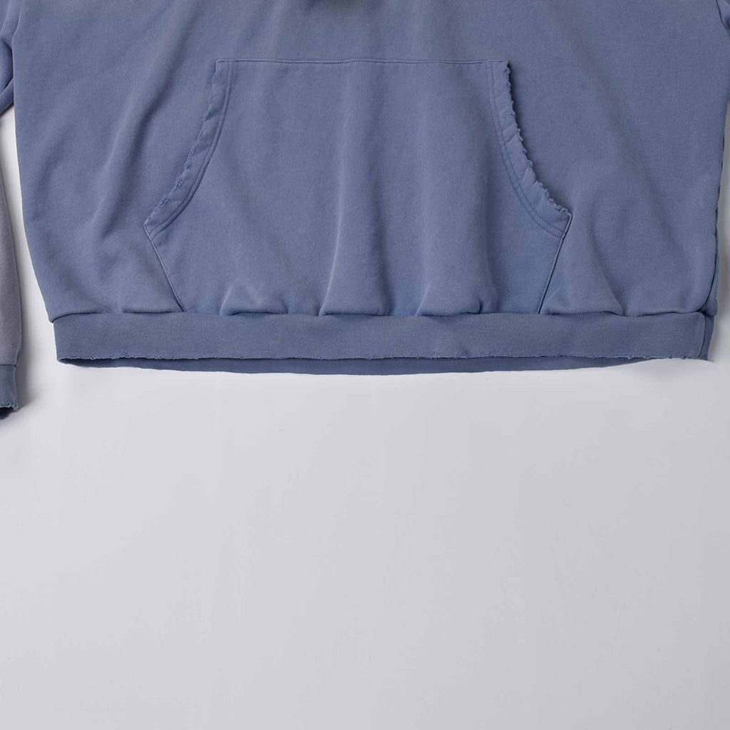 Custom Men's Sun Faded Cropped Boxy Oversize Hoodie Vintage Washed