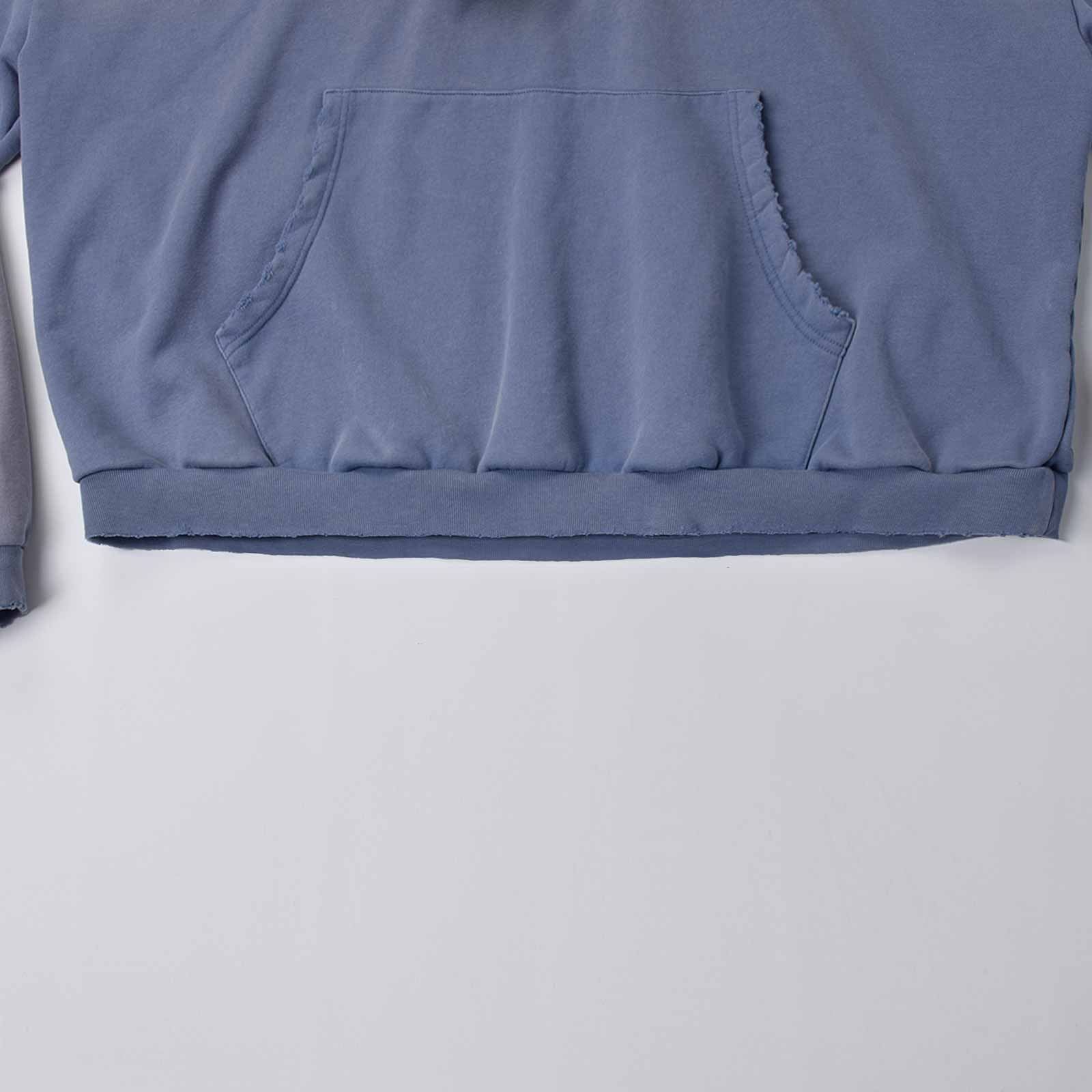 Custom Men's Sun Faded Cropped Boxy Oversize Hoodie Vintage Washed