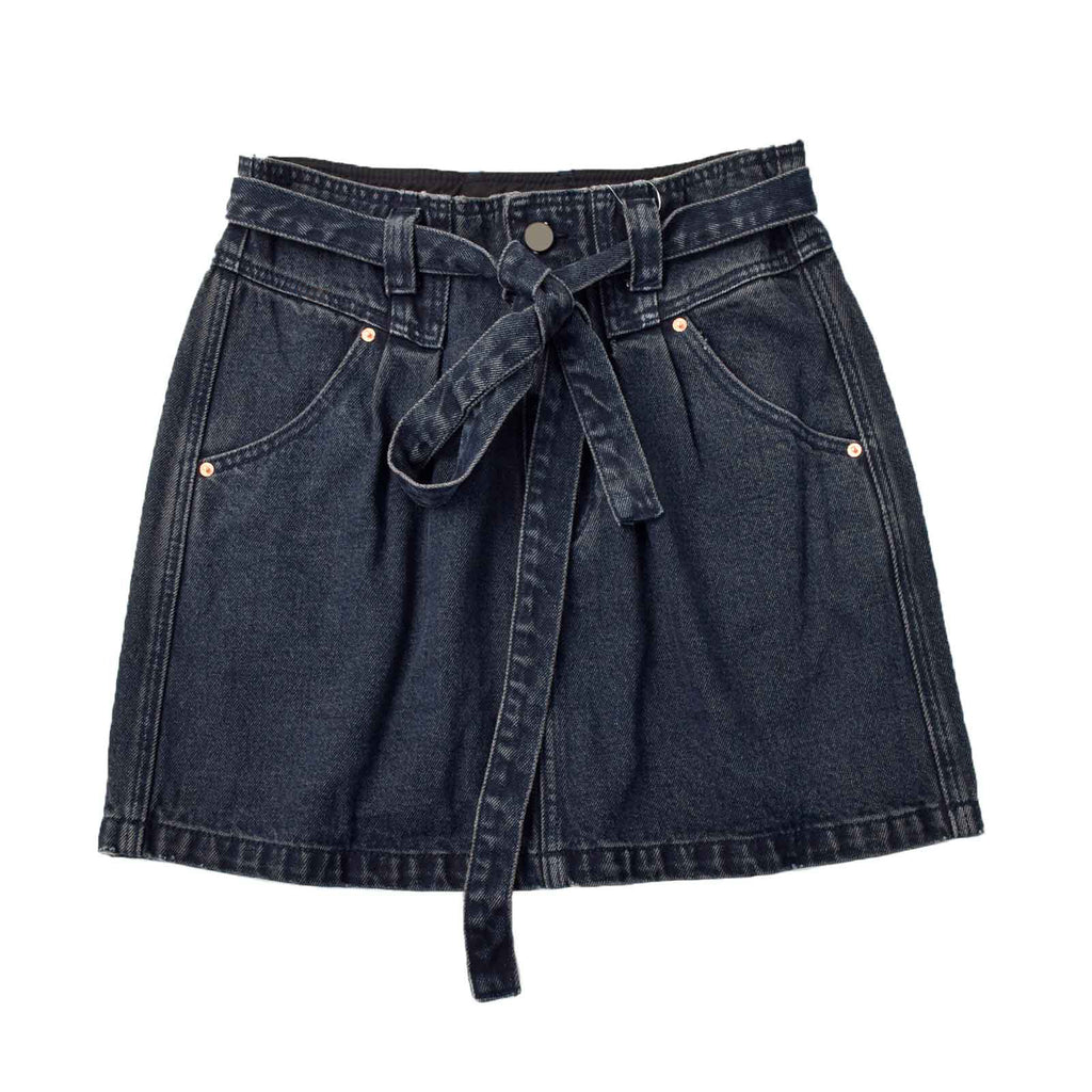 Custom Women's Eco-Friendly A-Line Mini Denim Skirt With Belt