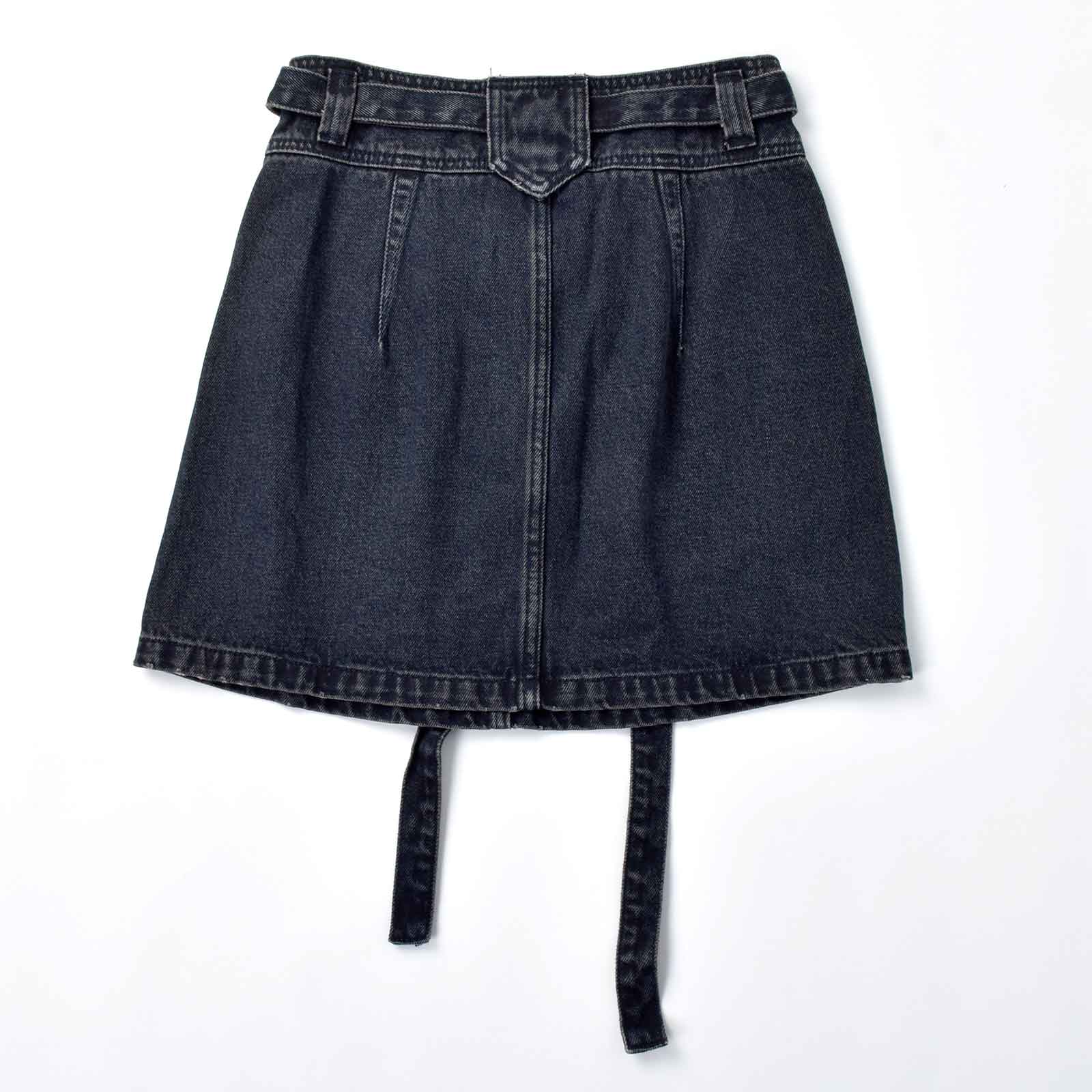 Custom Women's Eco-Friendly A-Line Mini Denim Skirt With Belt
