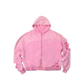 Custom Unisex Distressed Sun faded Washed Pink Hoodie