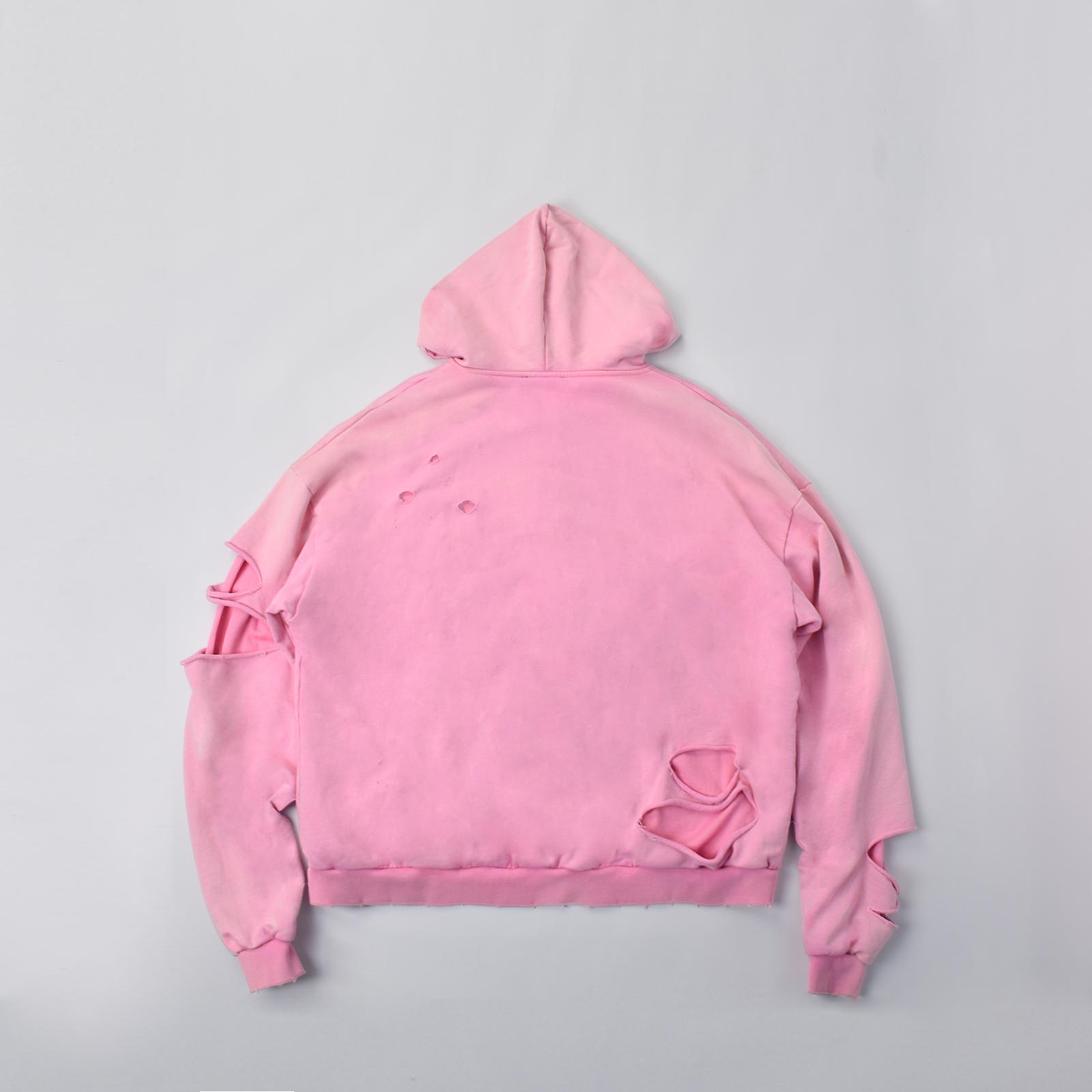 Custom Unisex Distressed Sun faded Washed Pink Hoodie