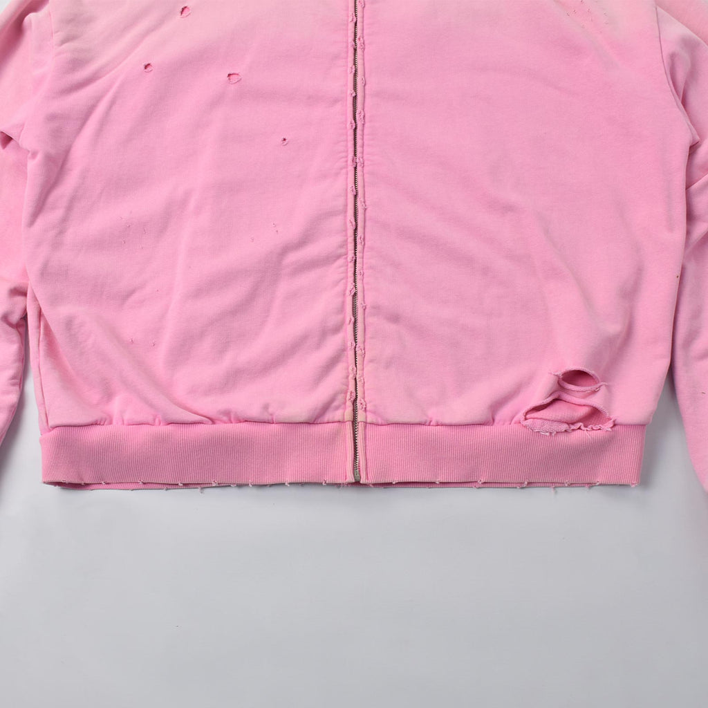 Custom Unisex Distressed Sun faded Washed Pink Hoodie