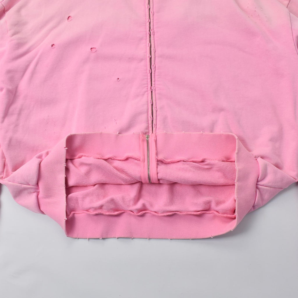 Custom Unisex Distressed Sun faded Washed Pink Hoodie