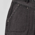 Custom Women's A-Line Raw Hem Mini Denim Skirt With Long Zipper