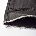Custom Women's A-Line Raw Hem Mini Denim Skirt With Long Zipper