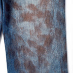 Custom Men's Blue Baggy Jeans With Vintage Dirty Washed