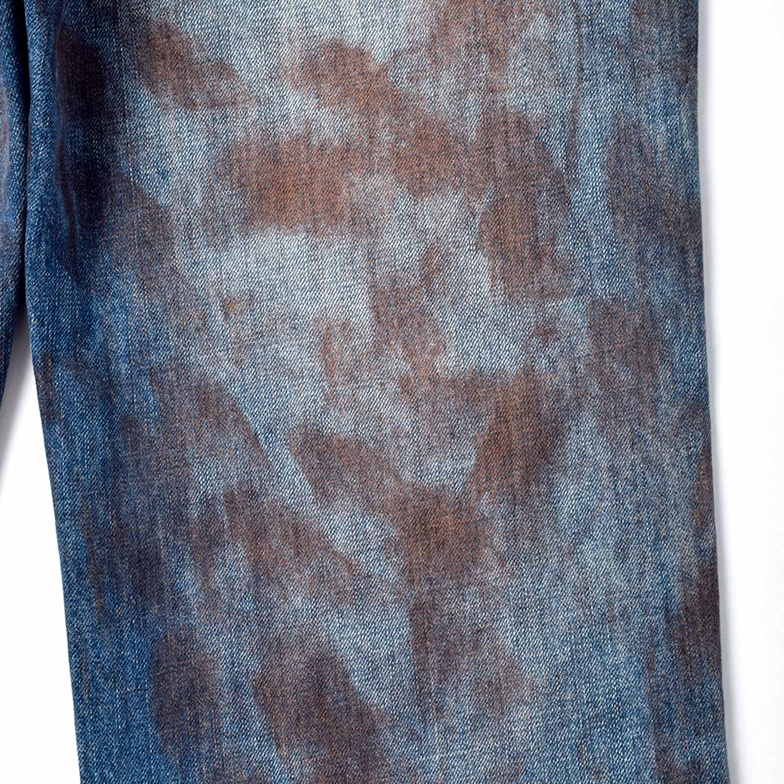 Custom Men's Blue Baggy Jeans With Vintage Dirty Washed