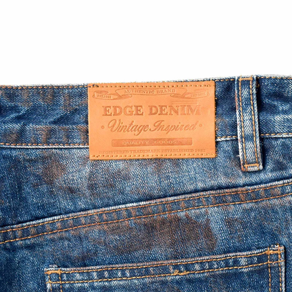 Custom Men's Blue Baggy Jeans With Vintage Dirty Washed