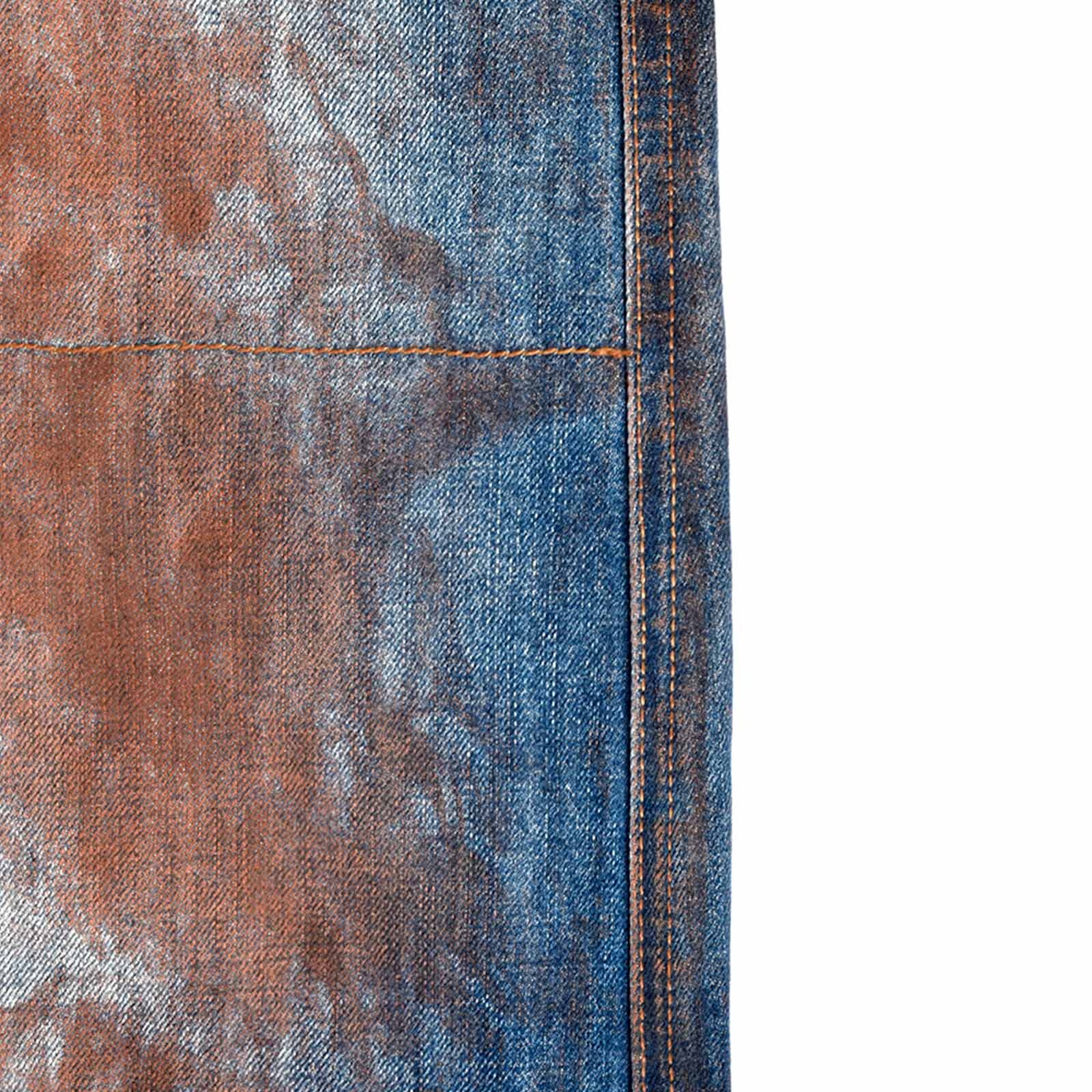 Custom Men's Blue Baggy Jeans With Vintage Dirty Washed