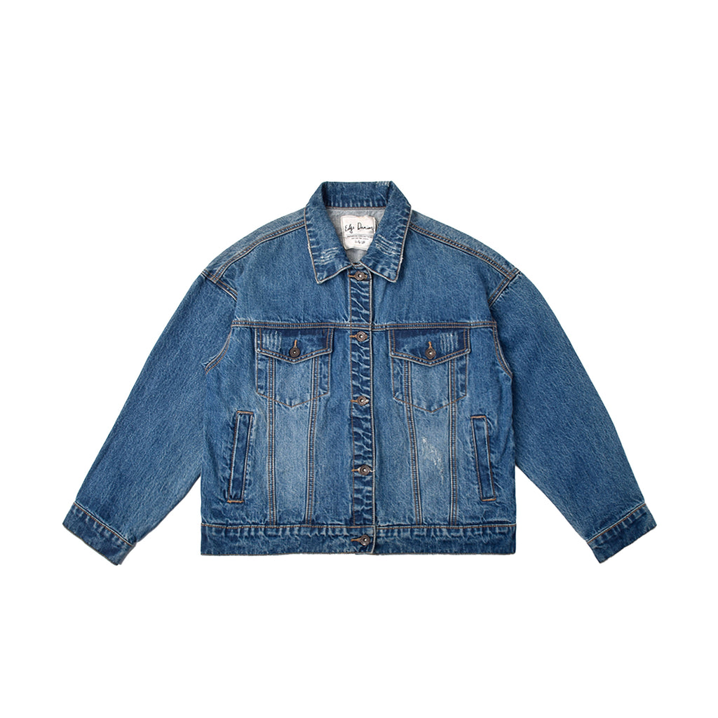 Custom Unisex Blue Washed Denim Jacket