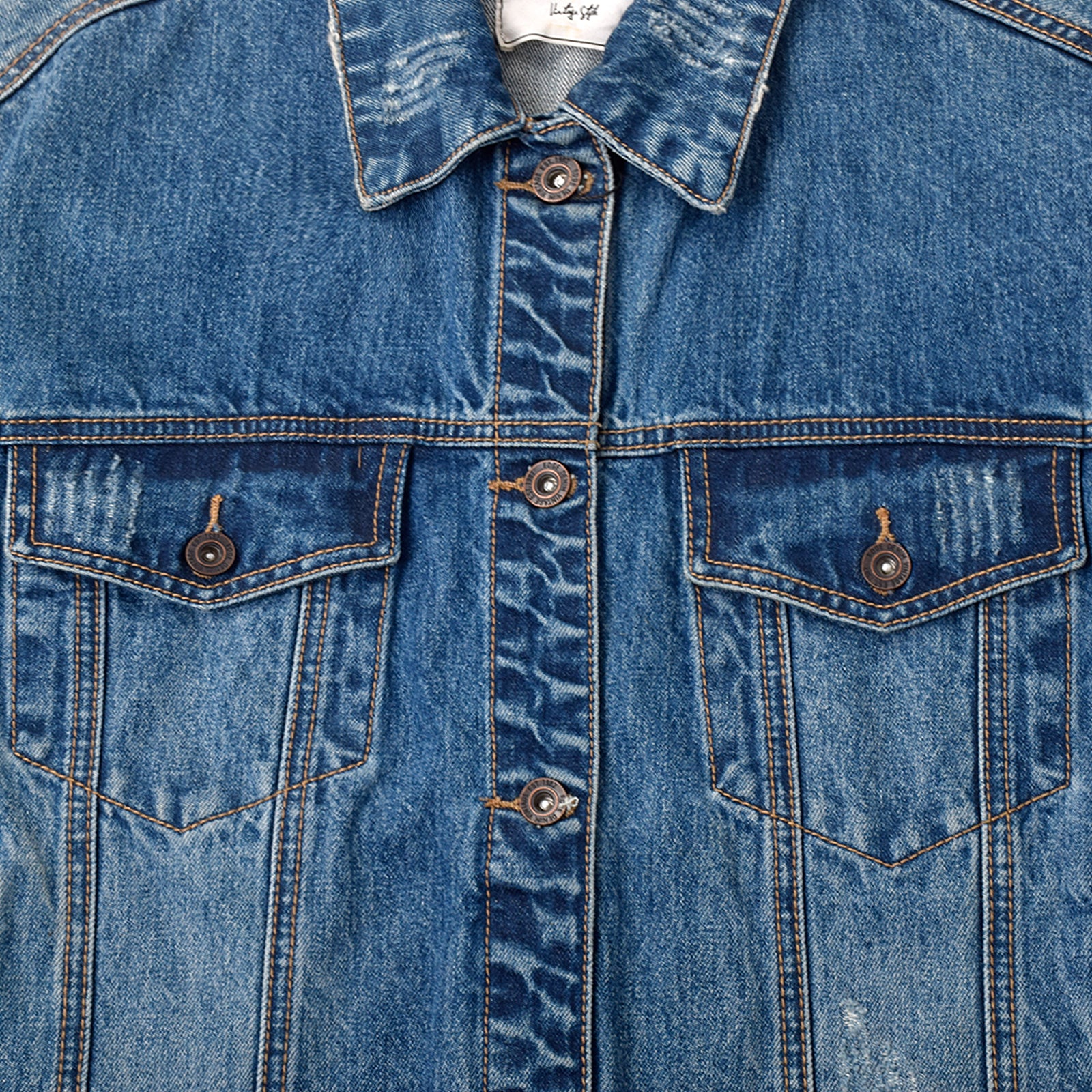 Custom Unisex Blue Washed Denim Jacket