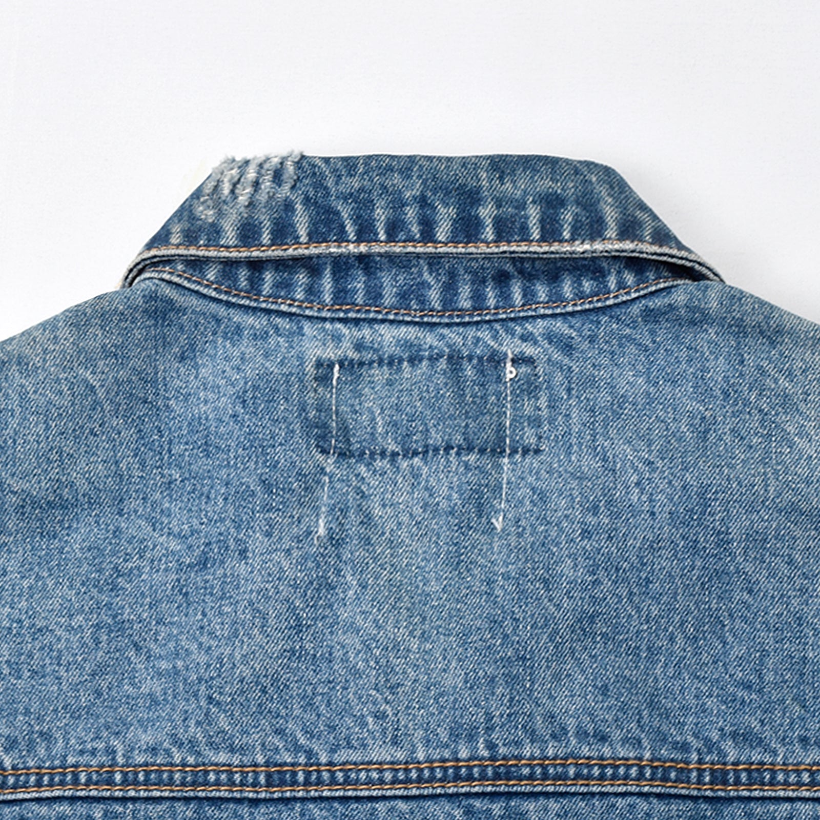 Custom Unisex Blue Washed Denim Jacket