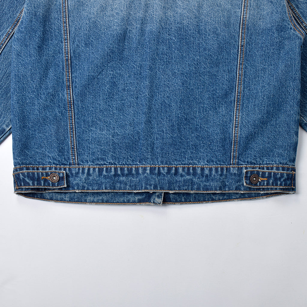 Custom Unisex Blue Washed Denim Jacket