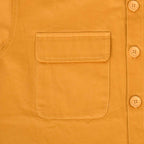 Custom Men's Khaki Woven Button Up Shirts With Two Pocket