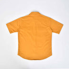 Custom Men's Khaki Woven Button Up Shirts With Two Pocket