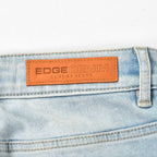 Custom Women's Light Blue Skinny Jeans With Washed