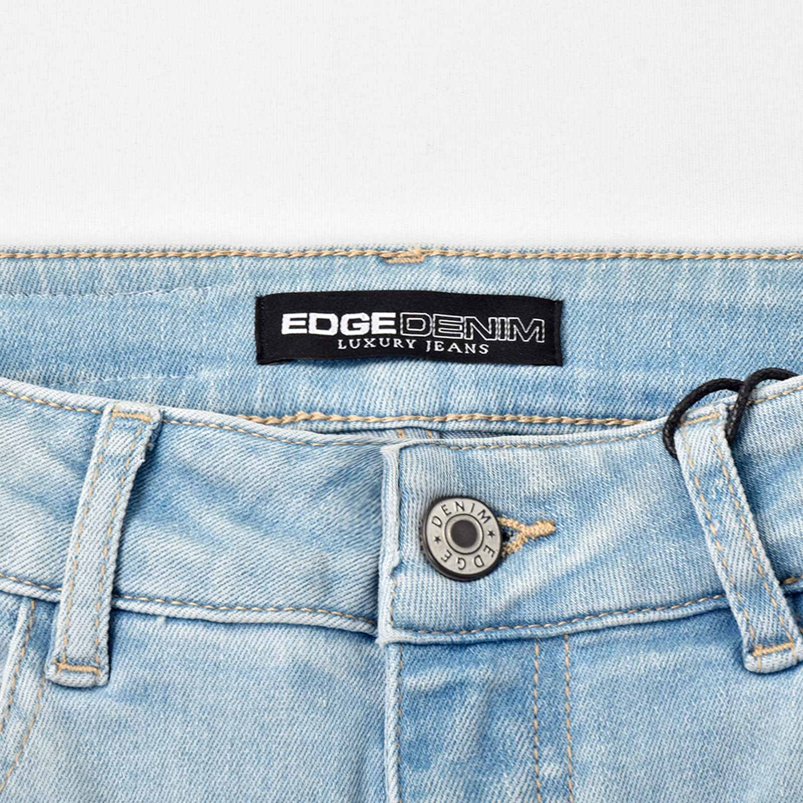 Custom Women's Light Blue Skinny Jeans With Washed