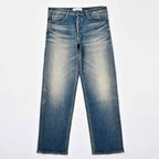Custom Men's Baggy Blue Washed Jeans With Selvedge Denim