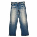 Custom Men's Baggy Blue Washed Jeans With Selvedge Denim