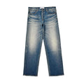 Custom Men's Baggy Blue Washed Jeans With Selvedge Denim