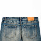 Custom Men's Baggy Blue Washed Jeans With Selvedge Denim