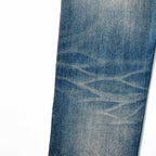 Custom Men's Baggy Blue Washed Jeans With Selvedge Denim