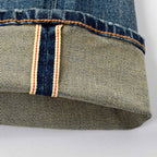 Custom Men's Baggy Blue Washed Jeans With Selvedge Denim