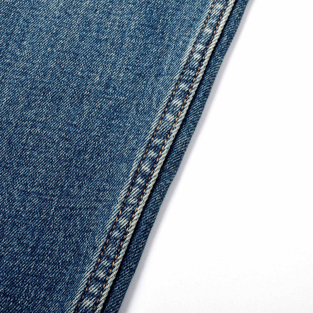 Custom Men's Baggy Blue Washed Jeans With Selvedge Denim