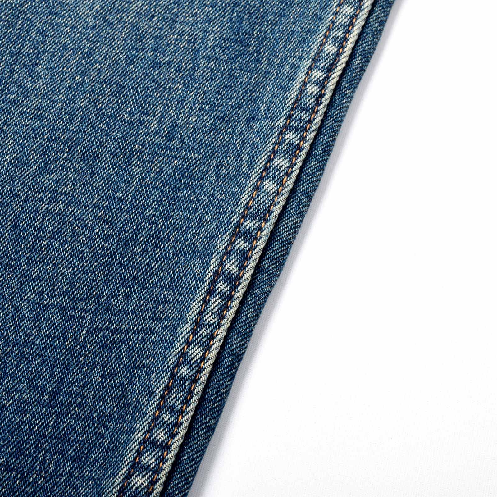 Custom Men's Baggy Blue Washed Jeans With Selvedge Denim