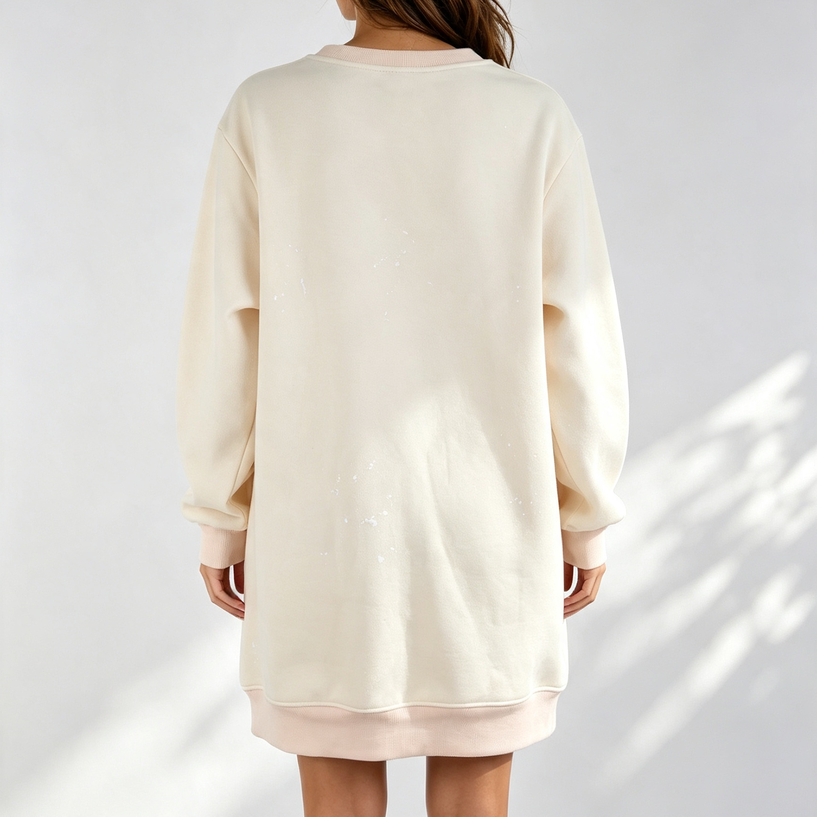 Custom Women's Fleece Cotton Plain Soft Oversized Long Sweatshirt