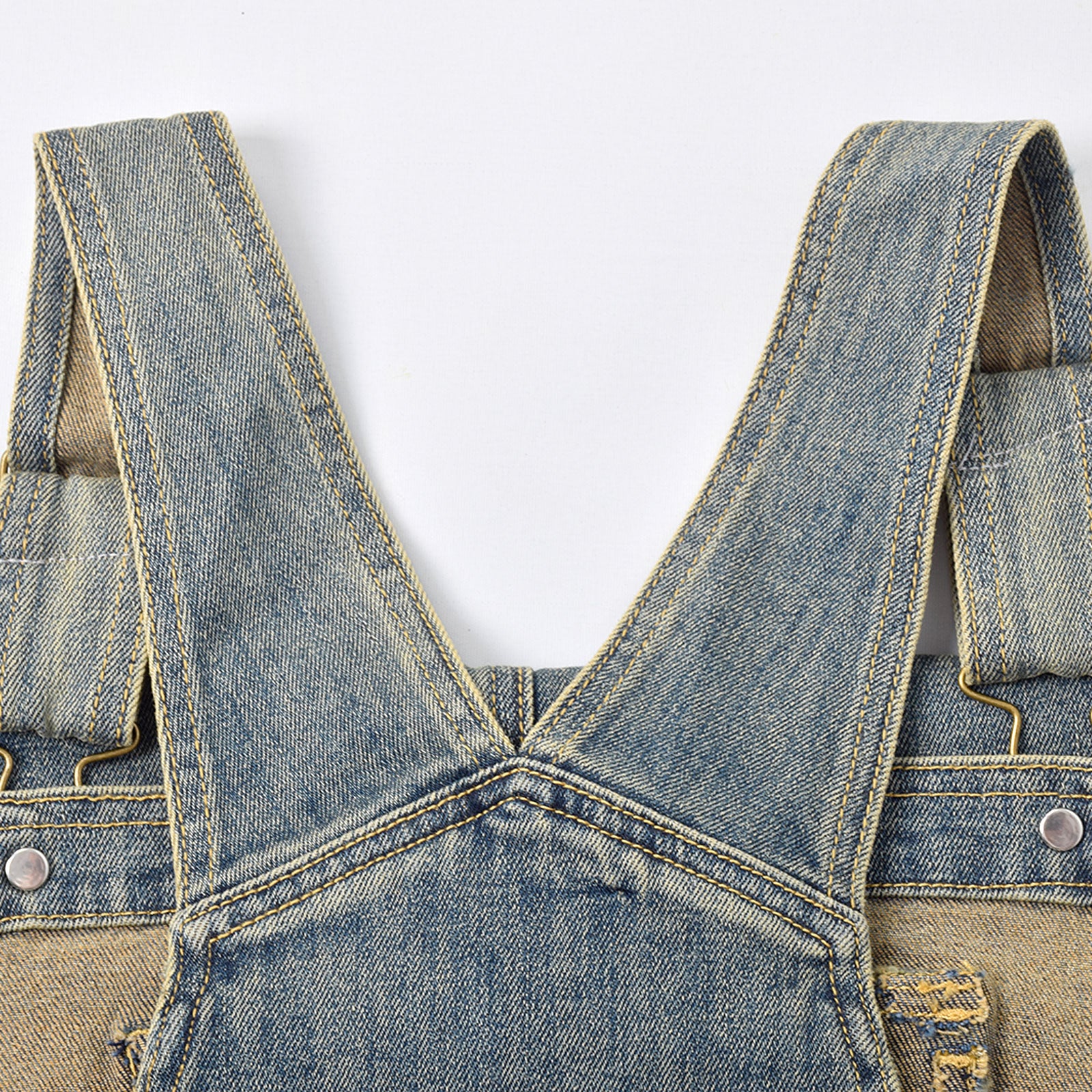 Custom Women Vintage Washed Denim Overalls Dress