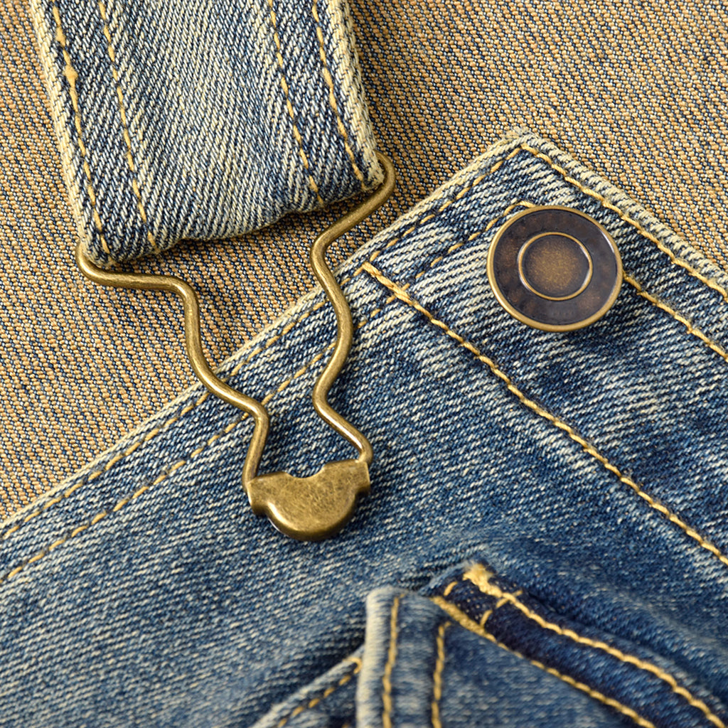 Custom Women Vintage Washed Denim Overalls Dress