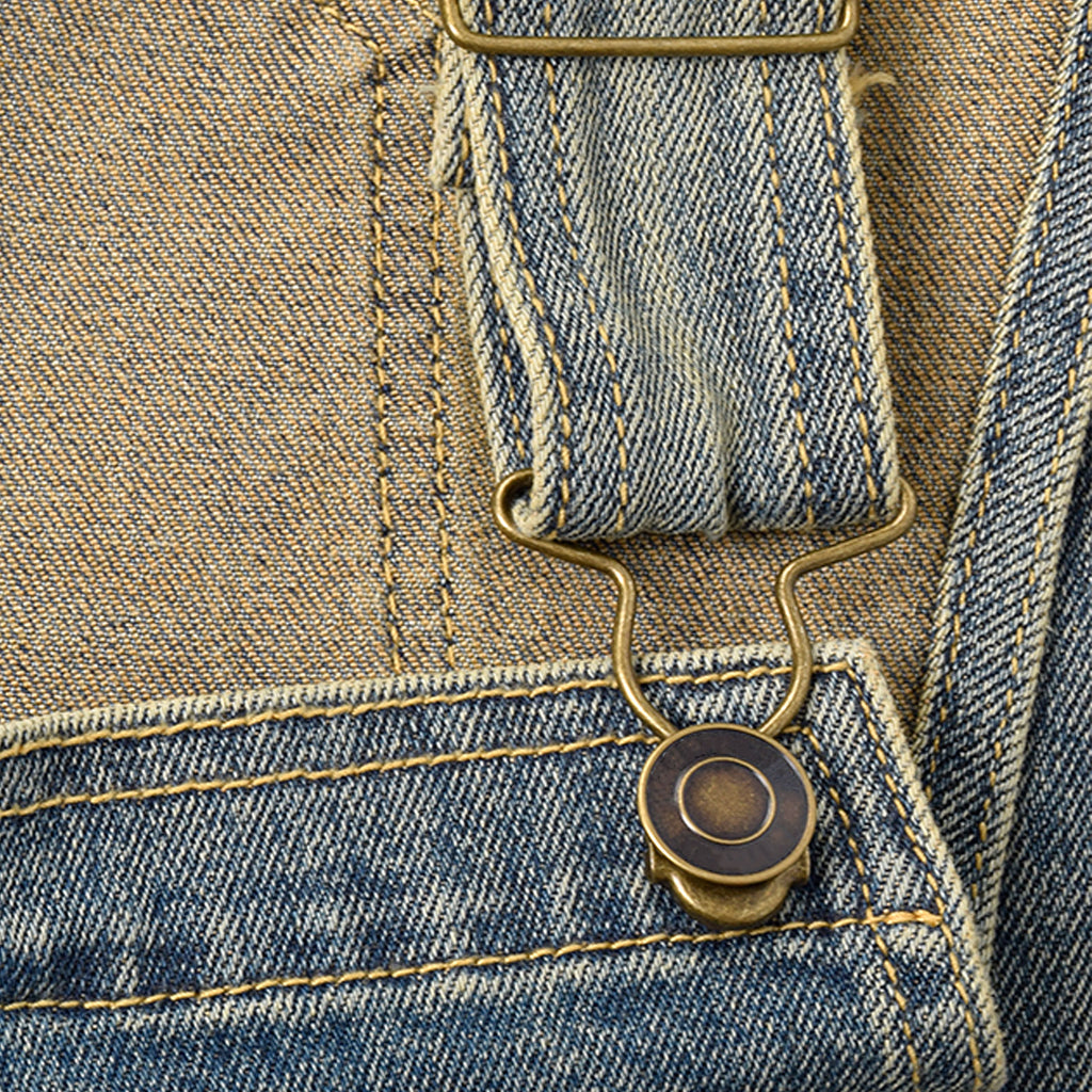 Custom Women Vintage Washed Denim Overalls Dress
