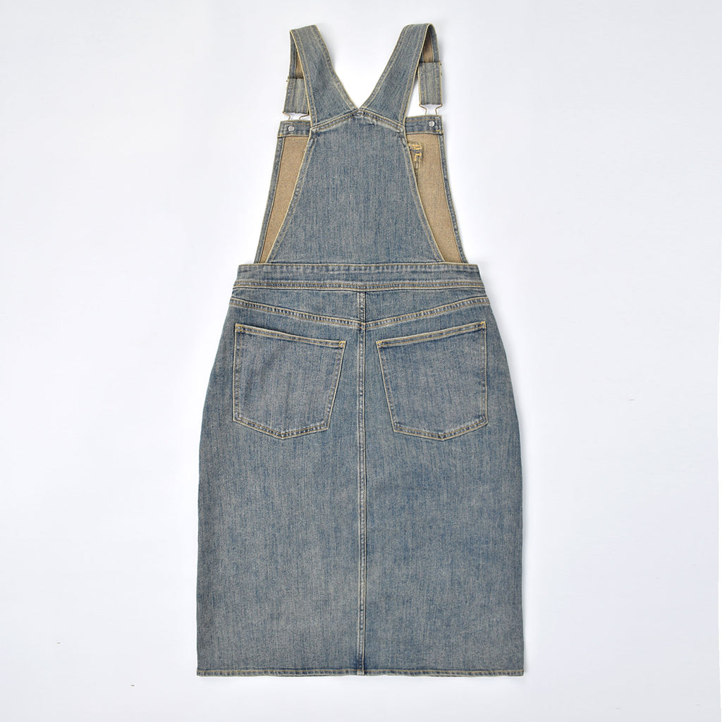 Custom Women Vintage Washed Denim Overalls Dress