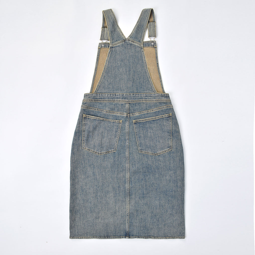 Custom Women Vintage Washed Denim Overalls Dress