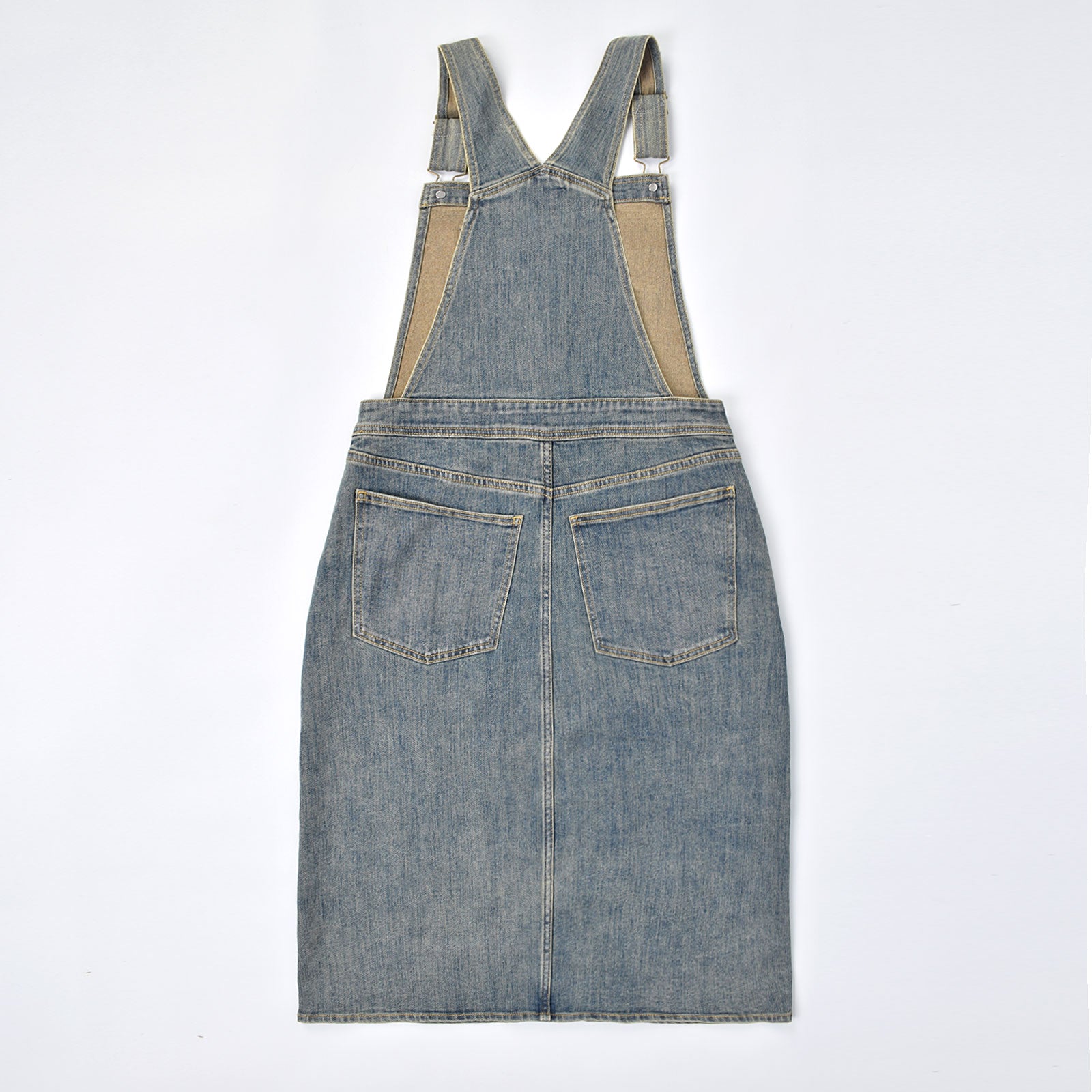 Custom Women Vintage Washed Denim Overalls Dress