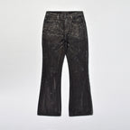Custom Men's Black Waxed Coat Bootcut Jeans